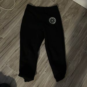 Black sweatpants with flower